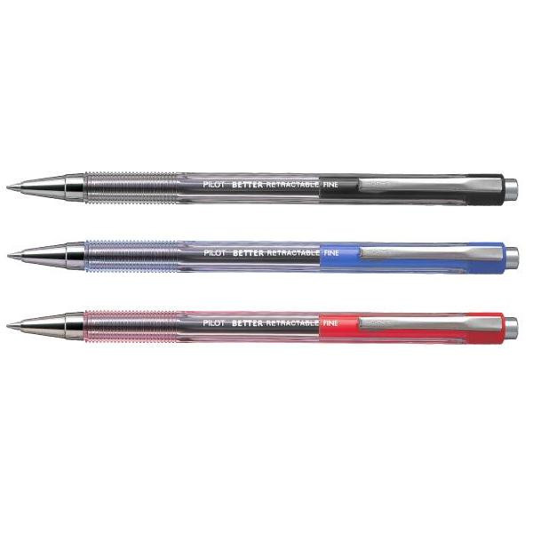 Pilot Red BP-145 Retractable Ballpoint Pen Fine Box of 12