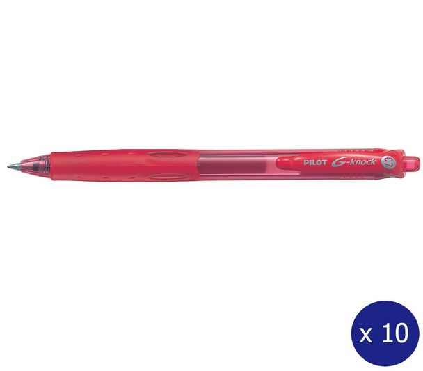 Pilot BegreeN G-Knock Retractable Gel Pen 0.7mm Red Box of 10
