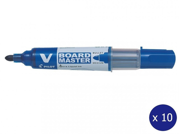 Pilot BegreeN V Board Master Whiteboard Marker Bullet Medium Blue Box of 10