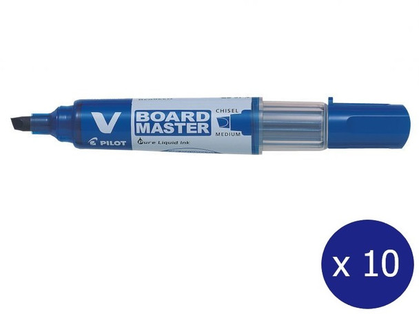 Pilot BegreeN V Board Master Whiteboard Marker Chisel Medium Blue Box of 10
