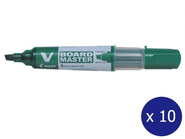 Pilot BegreeN V Board Master Whiteboard Marker Chisel Medium Green Box of 10