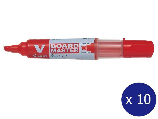 Pilot WBMA-VBM-MC-R-BG Begreen V Board Master Whiteboard Marker Chisel Red Box 10 | It's A Mega Thing