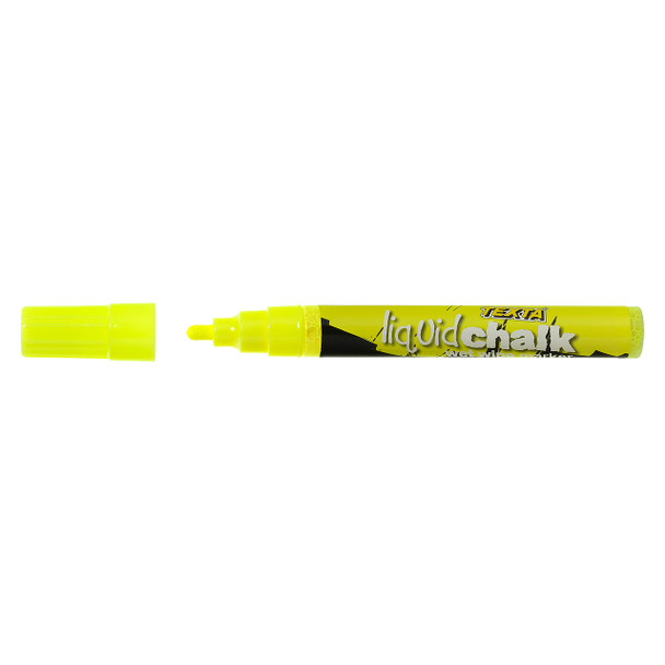 Texta #0388100 Liquid Chalk Marker Wet Wipe Bullet Yellow - Pack 1 | Mega Office Supplies