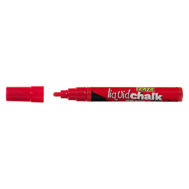 Texta #0388170 Liquid Chalk Marker Wet Wipe Bullet Red - Pack 1 | Mega Office Supplies