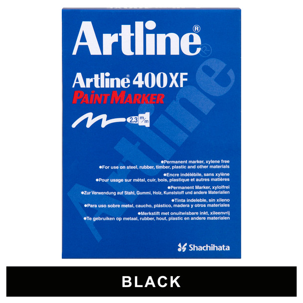Artline 140001 400 Paint Marker Permanent 2.3mm Bullet Black Box of 12 | Mega Office Supplies
