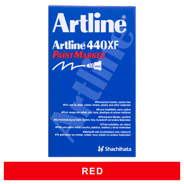Artline 144002 440 Paint Marker Permanent 1.2mm Bullet Red Box 12 | Mega Office Supplies