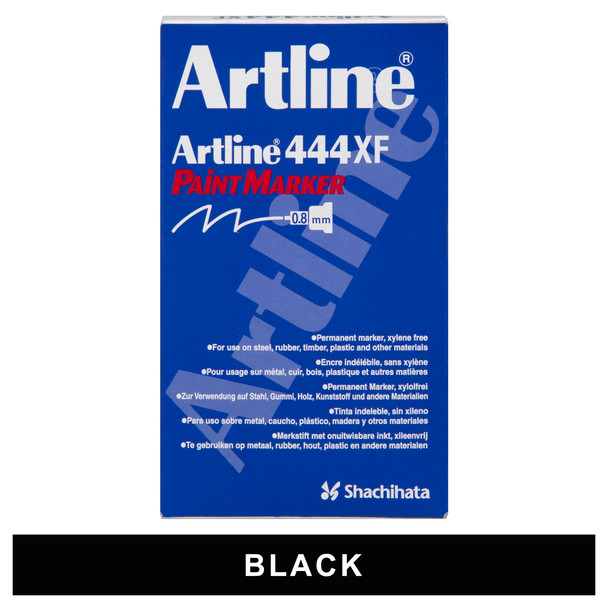 Artline 144401 444 Paint Marker Permanent 0.8mm Plastic Tip Black Box 12 | Mega Office Supplies