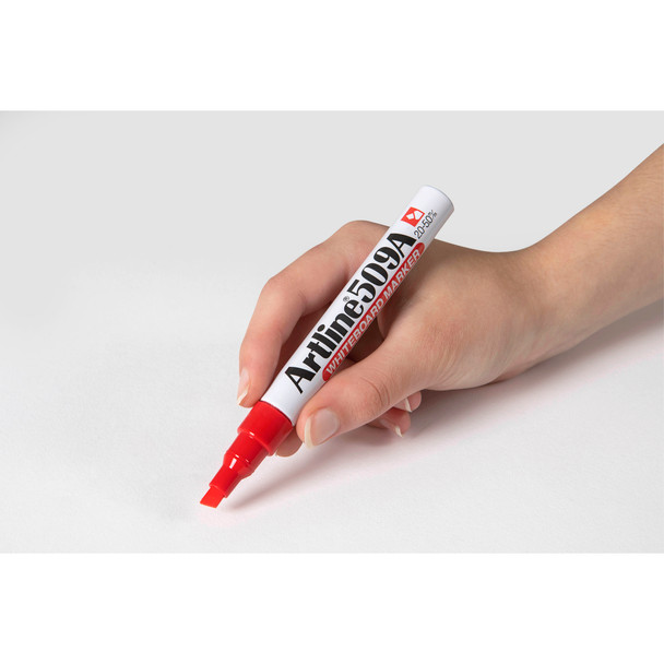 Artline Red 150902A 509A Whiteboard Marker 5mm Chisel Nib Box 12 | Mega Office Supplies