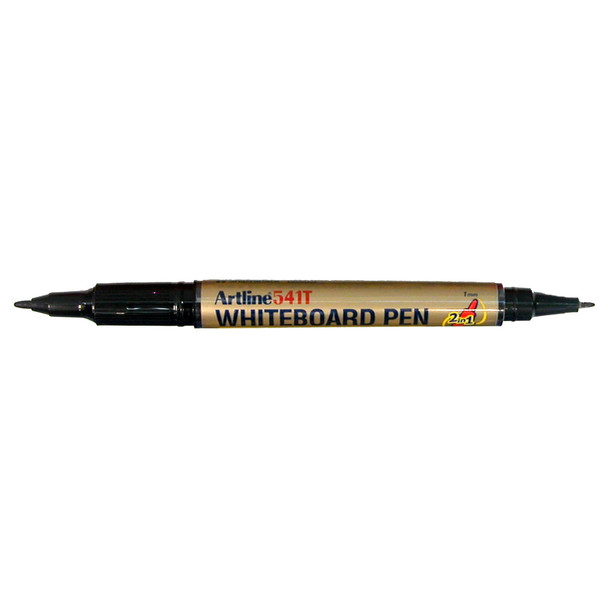 Artline Black 154101 541T Whiteboard Marker Fine Dual Nib 0.4mm/1mm Bullet Box 12 | Mega Office Supplies