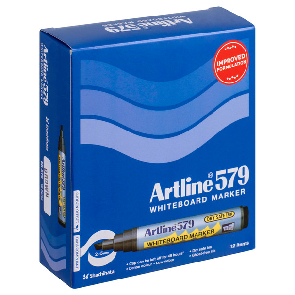 Artline 579 Whiteboard Marker 5mm Chisel Nib Brown 157908 Box 12 | Mega Office Supplies
