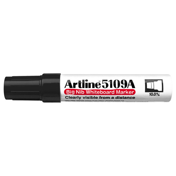 Artline 5109A Whiteboard Marker 10mm Chisel Nib Hangsell Black 159061 Pack 1 | Mega Office Supplies