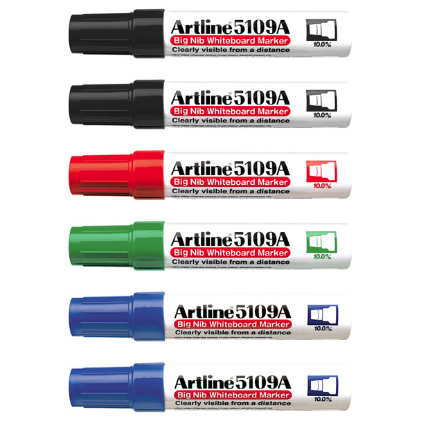 Artline 5109A Whiteboard Marker 10mm Chisel Nib Assorted 159041 Box 6 | Mega Office Supplies