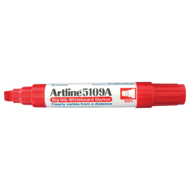Artline 159062 5109A Whiteboard Marker 10mm Chisel Nib Hangsell Red Pack 1 | Mega Office Supplies