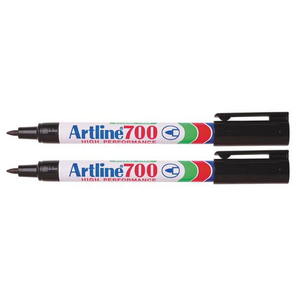 Artline Black 2Pk 170075 700 Permanent Marker 0.7mm Bullet Nib | Mega Office Supplies