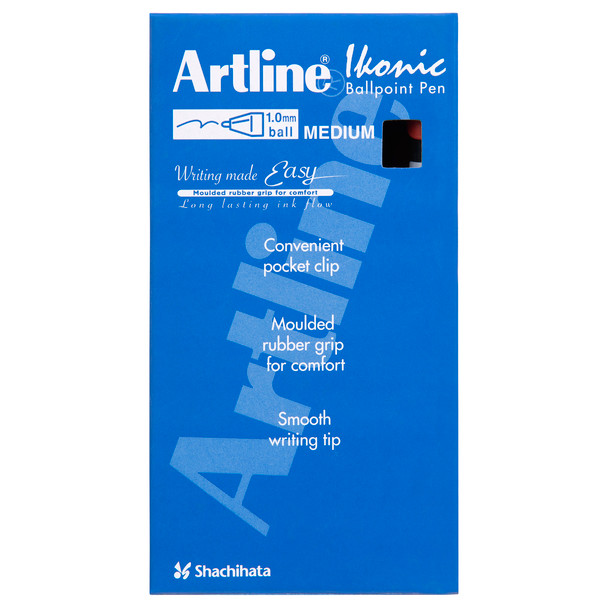 Artline 184002 8410 Ballpoint Pen Retractable Grip Medium Red Box 12 | Mega Office Supplies