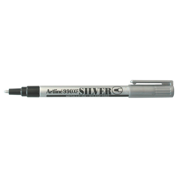 Artline 1.2mm Bullet Nib Silver 199032 990 Metallic Permanent Box 12 | Mega Office Supplies