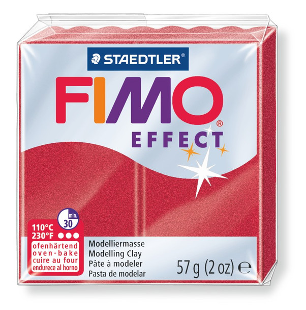 Fimo Effect Standard Block Metallic Ruby Red