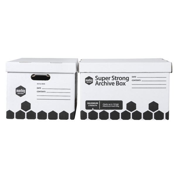 Marbig Super Strong Archive Box White Retail Pack of 2