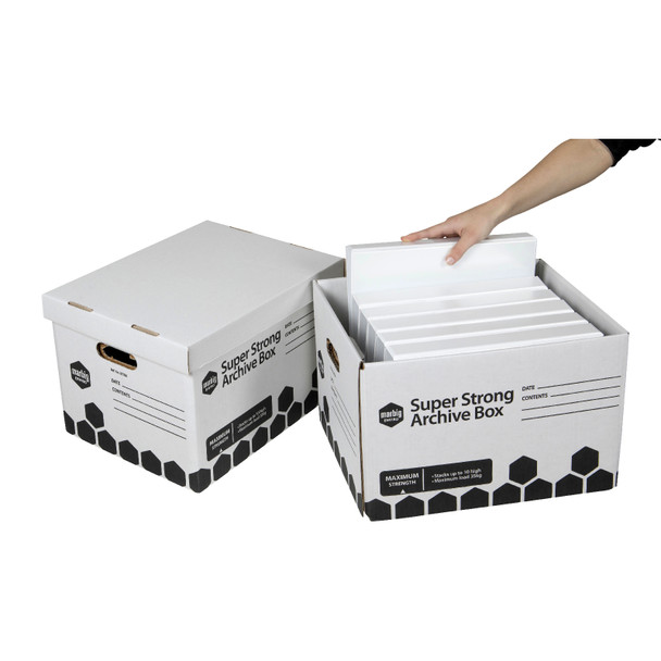 Marbig White Archive Box Super Strong Retail Pack of 2