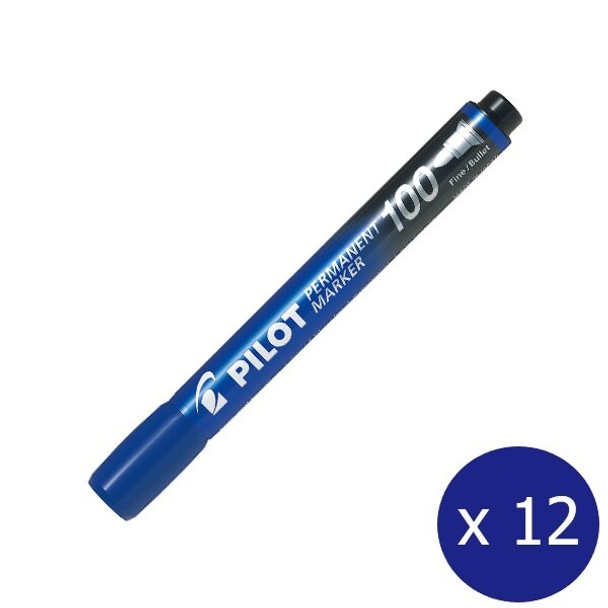 Pilot Sca-100-L Permanent Marker Fine Bullet Tip 1.0Mm Blue Box Of 12 | Its A Mega Thing