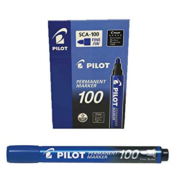 Pilot SCA-100 Blue Permanent Marker Bullet Fine Box of 12