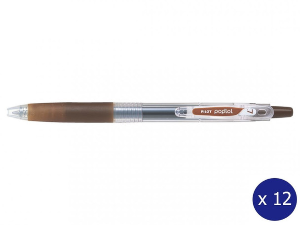 Pilot Pop’lol Gel Ink Rollerball 0.7mm Coffee Brown Box of 12