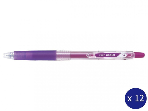 Pilot Poplol Retractable Gel Pen 0.7mm Grape Box of 12