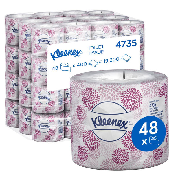 Kleenex Toilet Tissue 2 Ply White 400 Sheets Case of 48