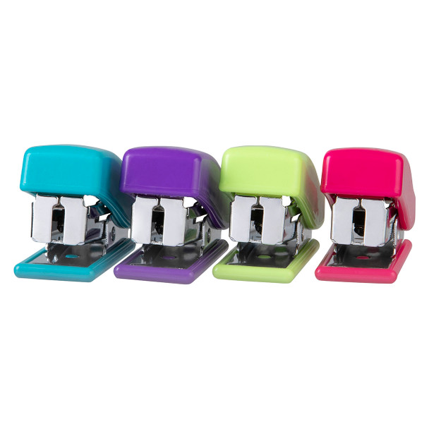 Marbig Mini Stapler Half Strip Summer Colours Assorted with 1000 Staples