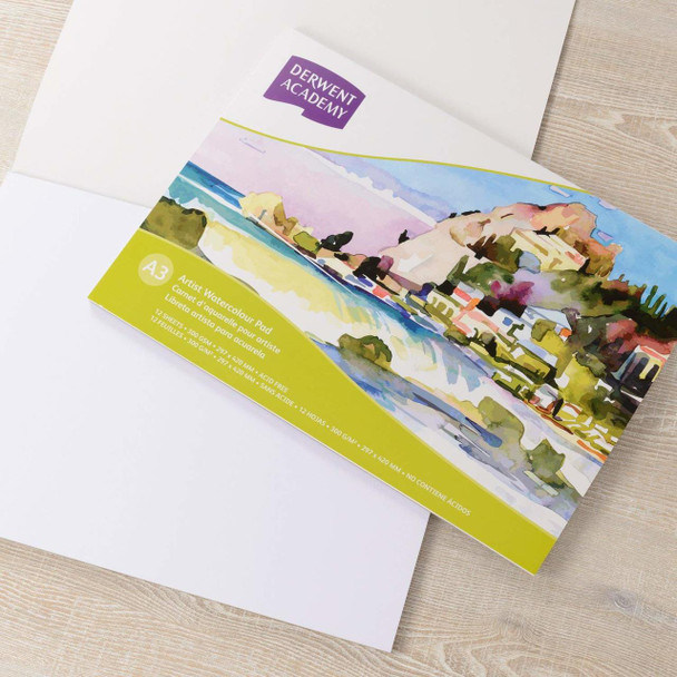 Derwent Academy #R310450 Artist Watercolour Pad Landscape A3 12 Sheets White - Derwent, Derwent Australia, Derwent drawing pad, derwent drawing accessories | It's A Mega Thing