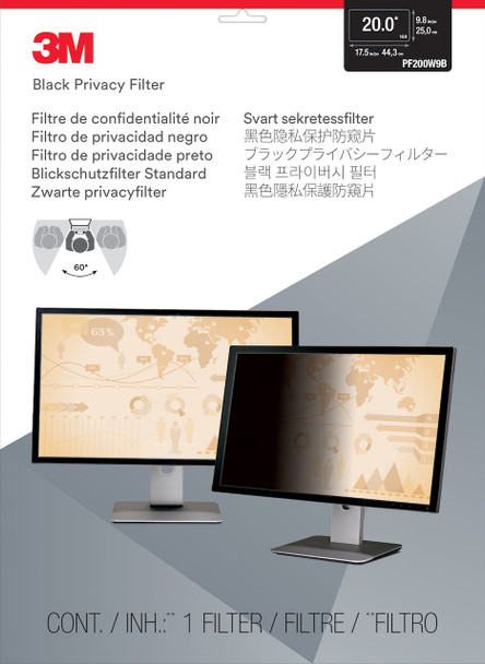 3M 98044054322 Privacy Filter for 20" Widescreen Monitor PF200W9B | MegaX
