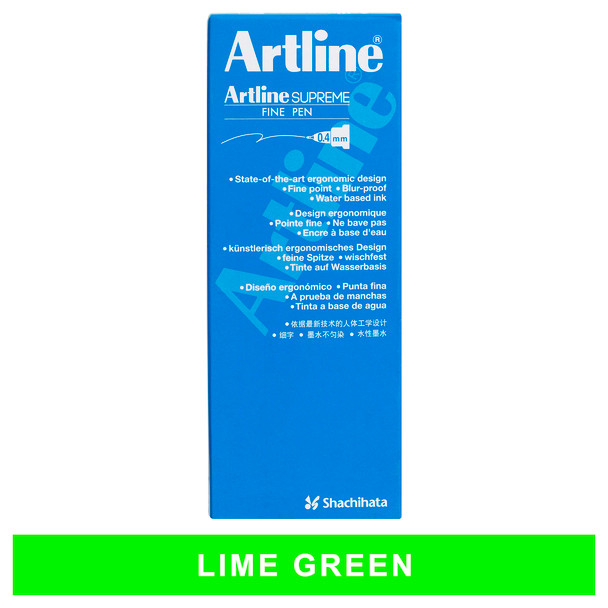 Artline 102114 Supreme Fineliner Pen 0.4mm Lime Green Box of 12 | Mega Office Supplies