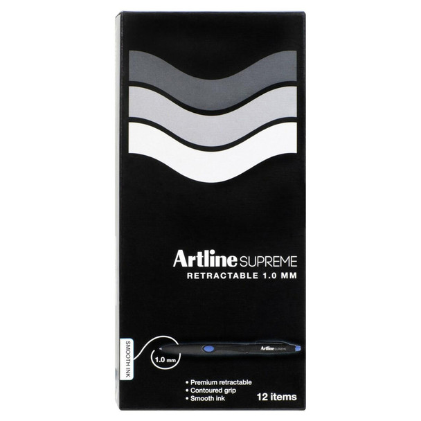 Artline 181203 Supreme Retractable Pen 1.0mm Blue Box of 12 | Mega Office Supplies