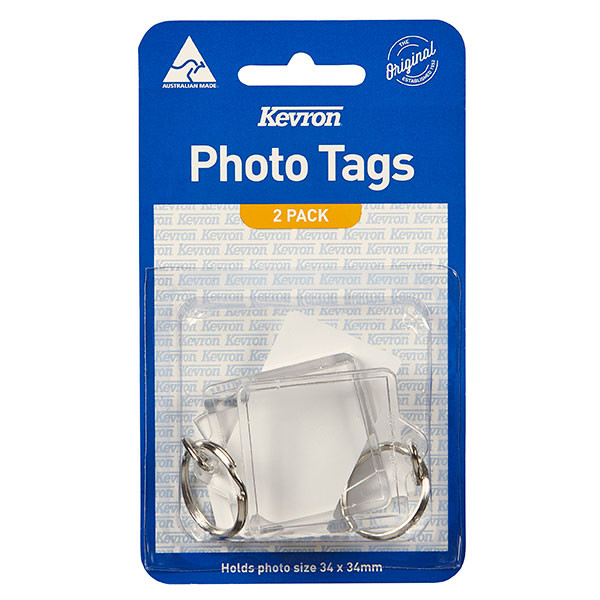 Kevron ID57 Square Acrylic Photo Tags Pack of 2