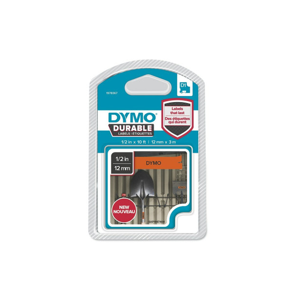 Dymo #1978367 D1 Durable Label Range 12Mm - Black On Orange | Its A Mega Thing