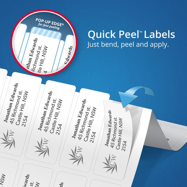 Avery #959111 Quick Peel Address Labels with Sure Feed - L7162 - 640/Pack - 99.1 x 34 mm, Laser, White | 16UP - avery label templates l7163, fabric name labels, fabric name badge labels | It's A Mega Thing