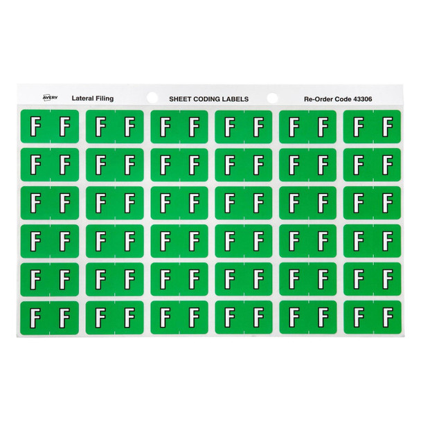 Avery #43306 Alphabetical 'F' Side Tab Colour Coding Labels - 25 x 38 mm - 180/Pack - Avery dispenser labels, avery Australia, place card holders, avery stickers | It's A Mega Thing