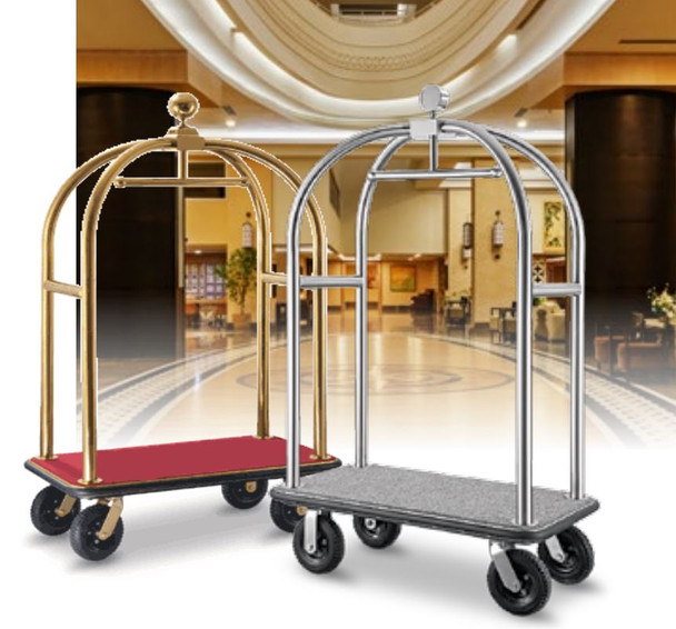 Visionchart Vg2102 'Birdcage' Trolley - Titanium Gold, Burgundy Carpet | Its A Mega Thing