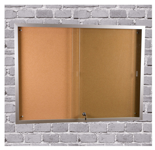 Visionchart SGCC4 Sliding Glass Door Display Case 1800 x 1200mm Cork