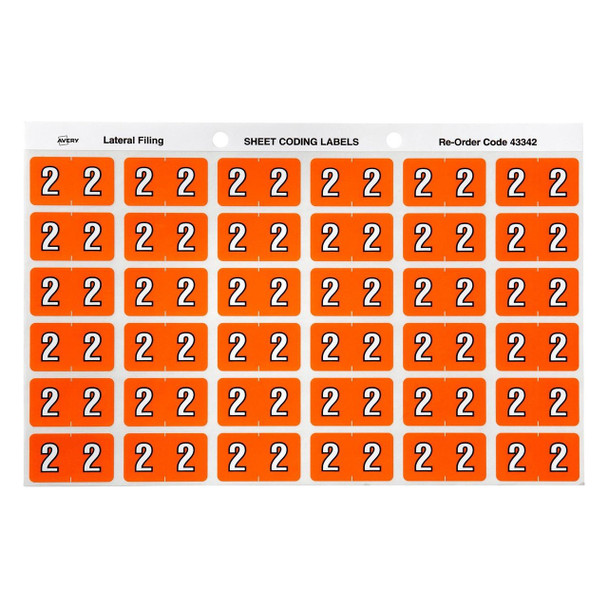 Avery #43342 Numeric '2' Side Tab Colour Coding Labels - 25 x 38 mm - 180/Pack - Avery dispenser labels, avery Australia, place card holders, avery stickers | It's A Mega Thing