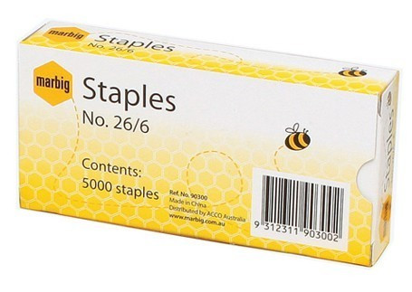 Marbig Staples No 26/6 Box of 5000