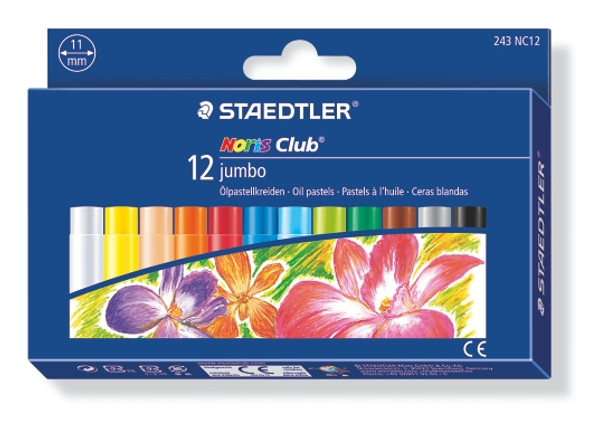 Staedtler 243 Nc12 Noris Club Jumbo Oil Pastels Box Of 12 Assorted Colours | Its A Mega Thing