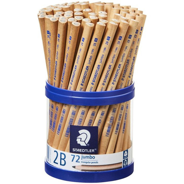 Staedtler 119N2Bkp72 Natural Jumbo Triangular Pencil 2B - Cup Of 72 | Its A Mega Thing
