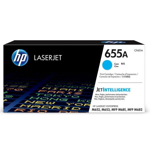 HP 655A Original LaserJet Toner Cartridge Cyan 10500 Pages