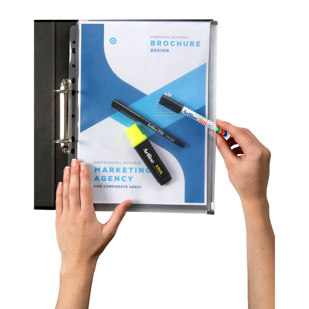 Marbig Clear Binder Wallet A4 Right Side Zip Open Box of 12