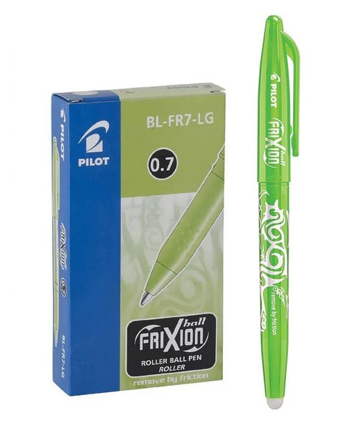 Pilot BL-FR7-LG Frixion Ball Erasable Gel Ink Rollerball Fine 0.7mm Light Green Box of 12 | It's A Mega Thing