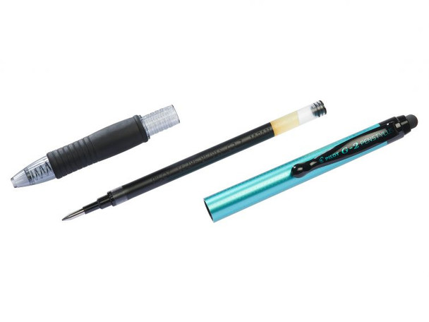 Pilot G-2 Penstylus Gel Pen Grey Barrel Black Ink 0.7mm Box of 12