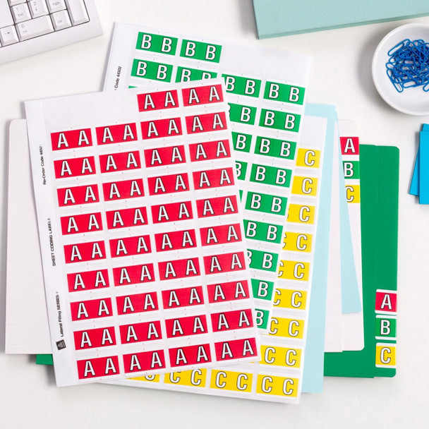 Avery #44524 Alphabetical 'X' Side Tab Colour Coding Labels - 25 x 42 mm - 240/Pack - fabric name badge labels, avery name tags, avery place cards | It's A Mega Thing