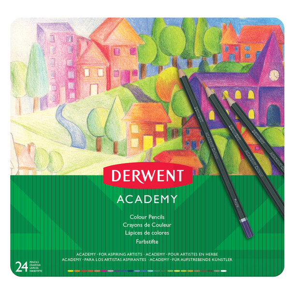 Derwent Academy #2301938 Colour Pencil Assorted Tin 24 | Mega Office Supplies
