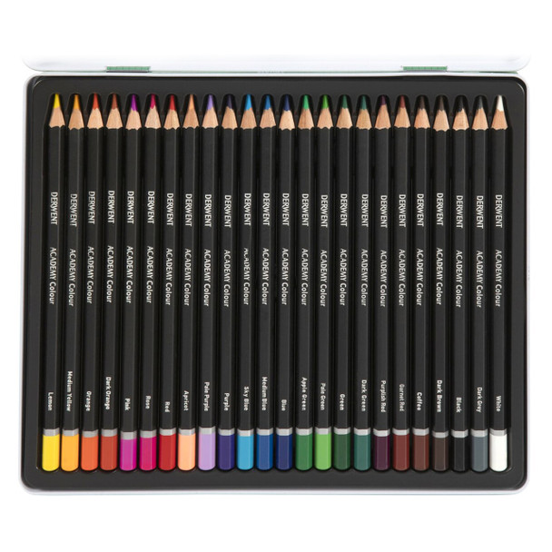 Derwent Academy #2301938 Colour Pencil Tin 24 Assorted | Mega Office Supplies